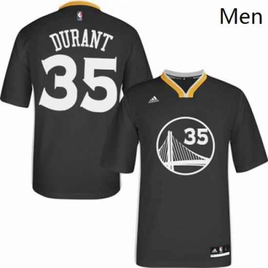 Mens Adidas Golden State Warriors 35 Kevin Durant Authentic Black Alternate NBA Jersey